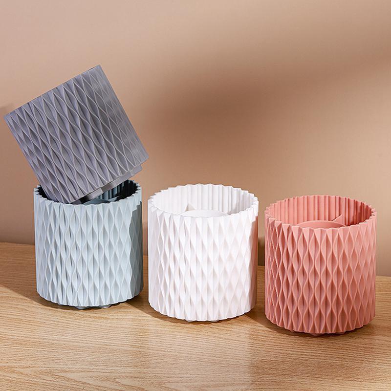 1 Pc Makeup Brush Holder 360° Rotating Organizer 5 Slot Cosmetic Storage Makeup Brushes Cup Pen Holder For Vanity XYZ