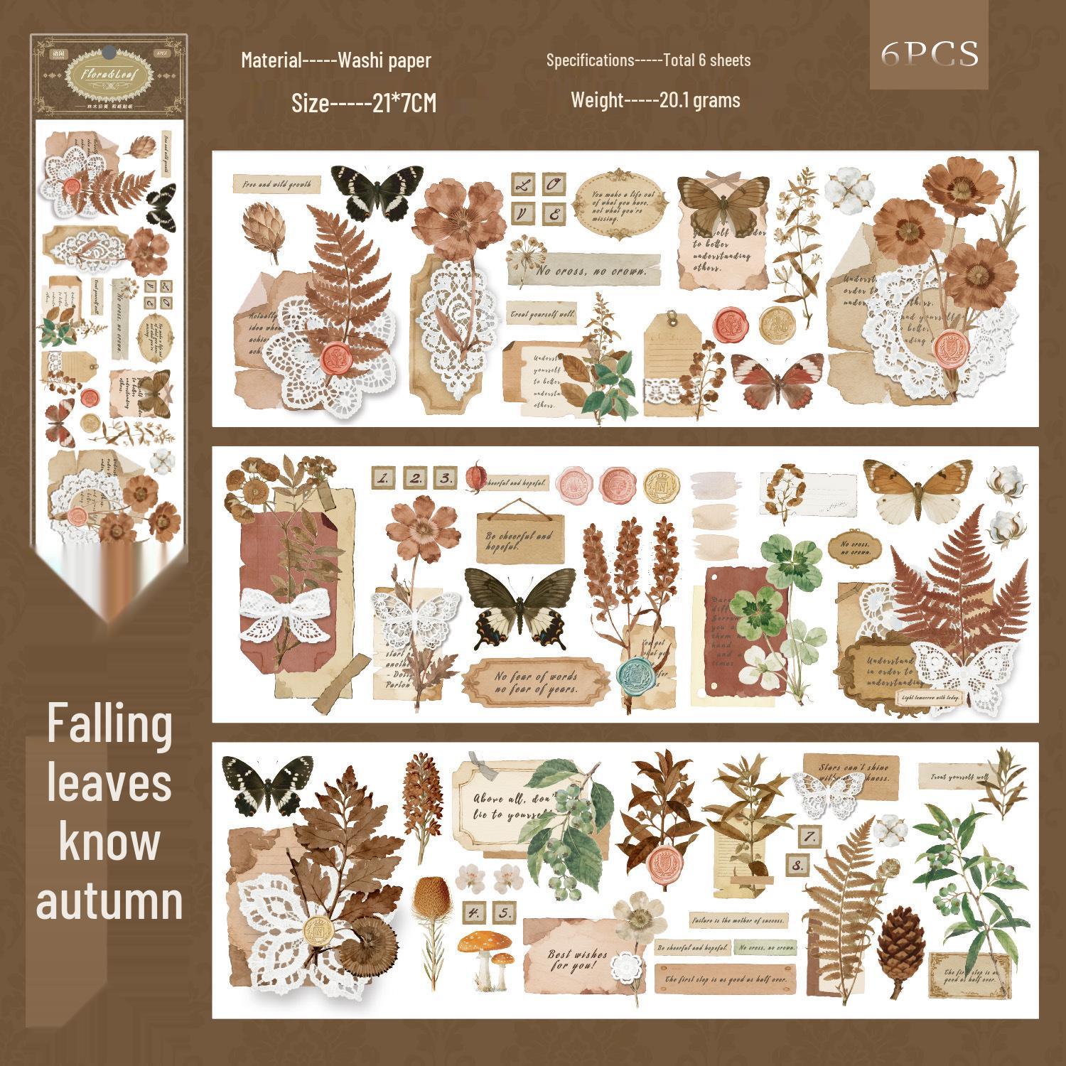 Yuxian Linmu Natural Scenery Stickers: 6 Sheets, 4 Styles