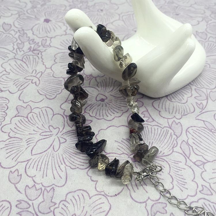 Natural tourmaline powder amethyst pomegranate lapis lazuli obsidian gravel bracelet, a variety of irregular women's jade bracelets