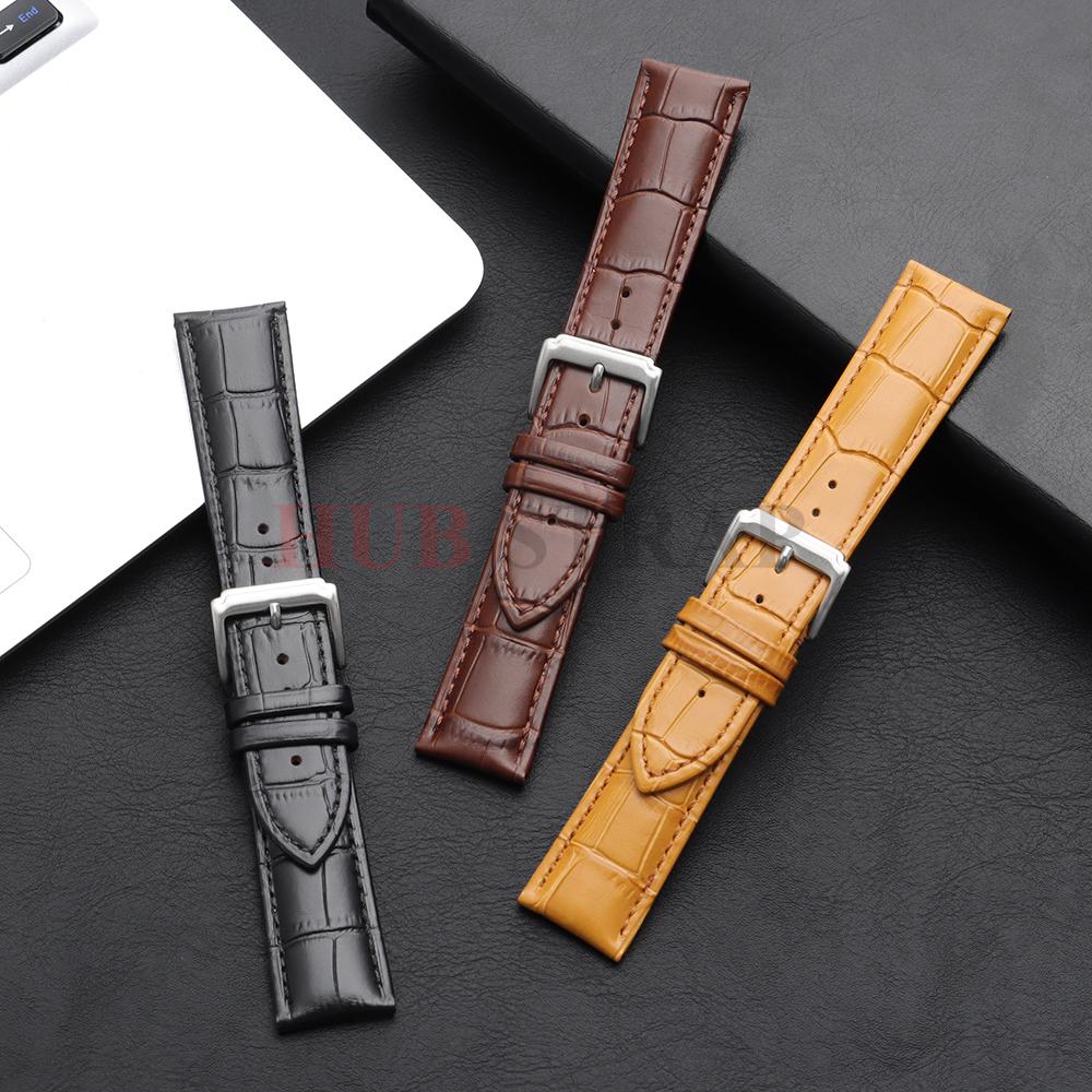 Premium Leather Watchbands 12/13/14/15/16/17/18/19/20/21/22/23/24mm Watch Band Strap High Quality Wrist Belt Bracelet + Tool