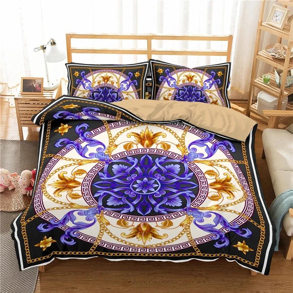 23pcs Bedding Set Luxury Duvet Cover Set Home Decor Bed Set Golden Duvet Cover  Comforter Cover with Pillowcase Full Queen Size