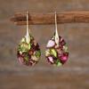 Luxury new ethnic style natural emperor stone water drop earrings light luxury European and American jewelry earrings