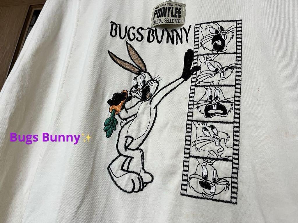 [USED] American Anime * Bugs Bunny Long Sleeve T-Shirt Half Zip * Please check image (Unisex)