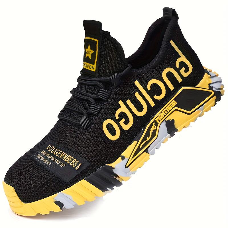 Non Slip Safety Shoes Men Steel Toe Sneakers Puncture Proof Breathable Work Safety Boots Soft Upper All-Season Casual Footwear