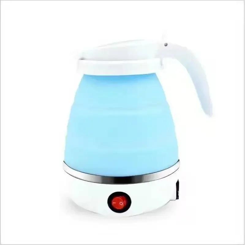 Household silicone 304 folding kettle, 600ml constant temperature automatic power-off electric kettle, portable for travel.