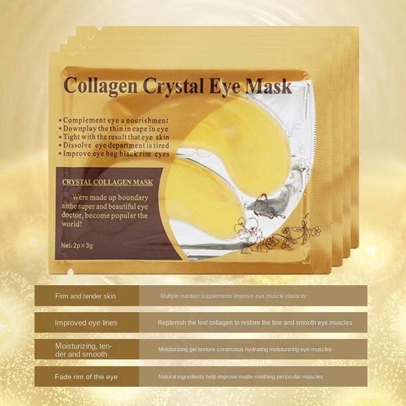 10 Pair Gold Masks Crystal Collagen Eye Mask Anti-Aging Wrinkles Face Care Mask Eye Patches Eliminates Dark Circles Fine Lines Gel Pads