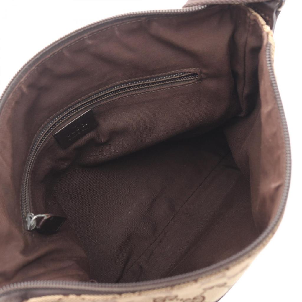 Used GUCCI GG canvas Shoulder Bag 145857 canvas leather Beige Brown Used Women