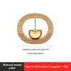 Wooden Magnetic Doorbell Minimalist Brass Chime Natural Wood Frame Entry Alert for Modern Home Interior Use