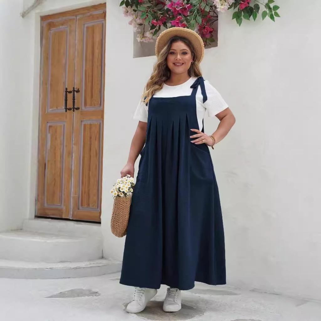 Autumn and Winter Women's Dress Plus Size Elegant Fashion Solid Colour Halter One-piece Dresses