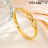Trendy Titanium Steel Gold-Plated Open Bangle for Women - Elegant, European & American Style, Simple & Versatile Light Luxury Bracelet