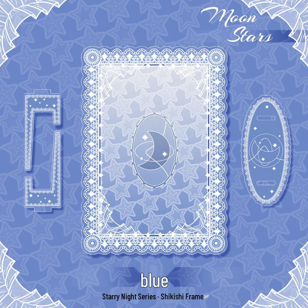 WoniuMiao GuMei Starry Night Acrylic Paper Frame & Badge Display Stand Starry Night Frame (with base)