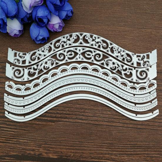 Fustelle in metallo con bordo ondulato fai da te per scrapbooking, carte, album, stencil
