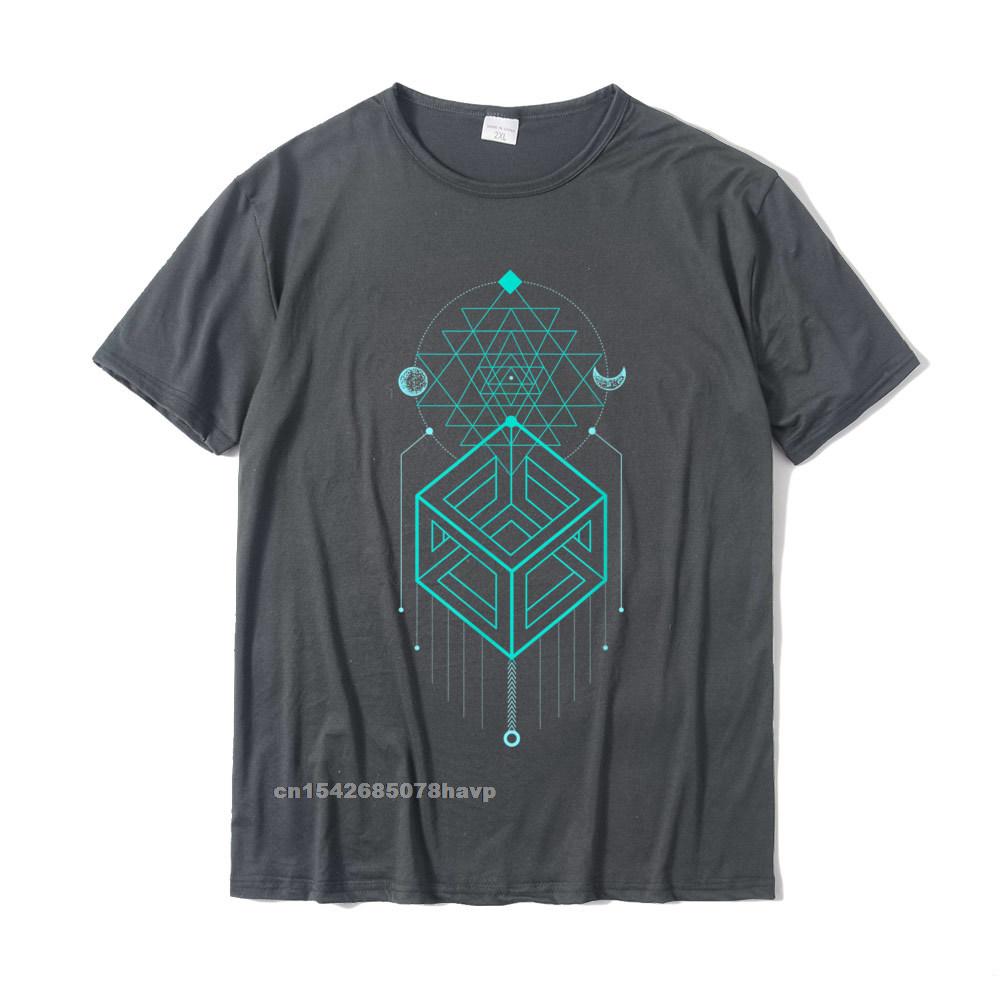 Magic Cube Totem Sacred Geometry TShirt Cotton Tops Shirt For Students Design Tshirts Normal Cute