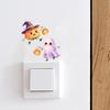Seasonal Wall Decals Halloween Pumpkin Ghost Switch Sticker, Cartoon Light Self-Adhesive Panel Stickers Decoration Decal for Living Room Bedroom