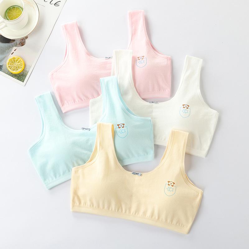 Pure Cotton Training Bra for Girls: Ages 8-16, Anti-Show Design, Ideal for Elementary to Junior High Students