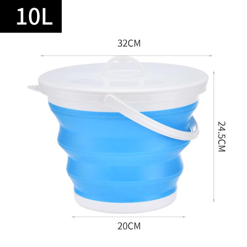 Seau d'eau pliable en silicone portable: Épaissi, Petit, pour la Pêche, la Collecte sur la Plage, le Lavage des Mains et la Collecte d'Eau
