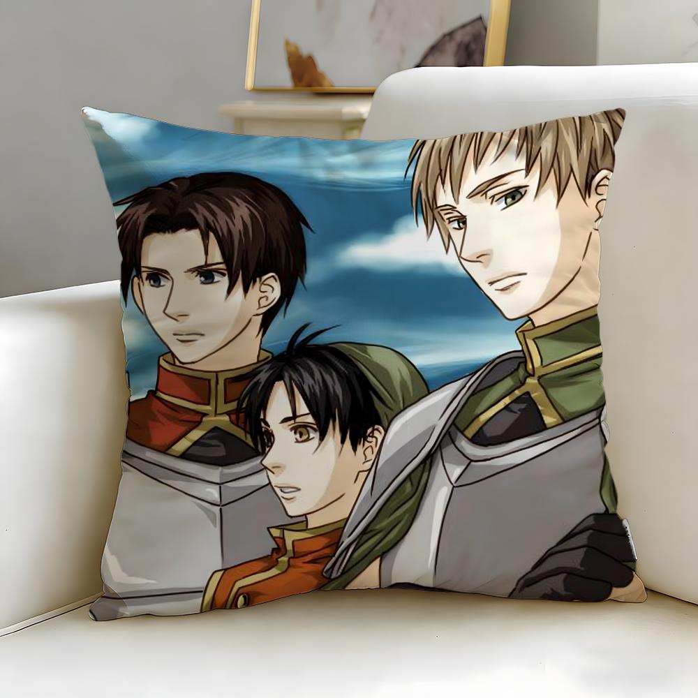 classic game Genso Suikoden Cushion Cover Soft EasyWash Pillow Case Versatile for Couch Bed Travel and Office