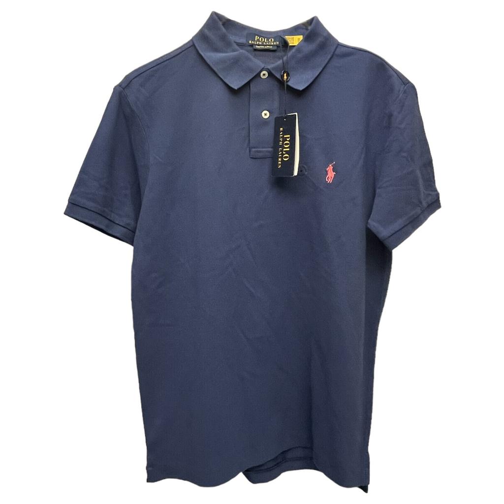 Polo Ralph Lauren Logo Embroidered Slim Fit Short Sleeve Polo Shirt Men tops Navy-Blue MNPOKNI1N820615-410
