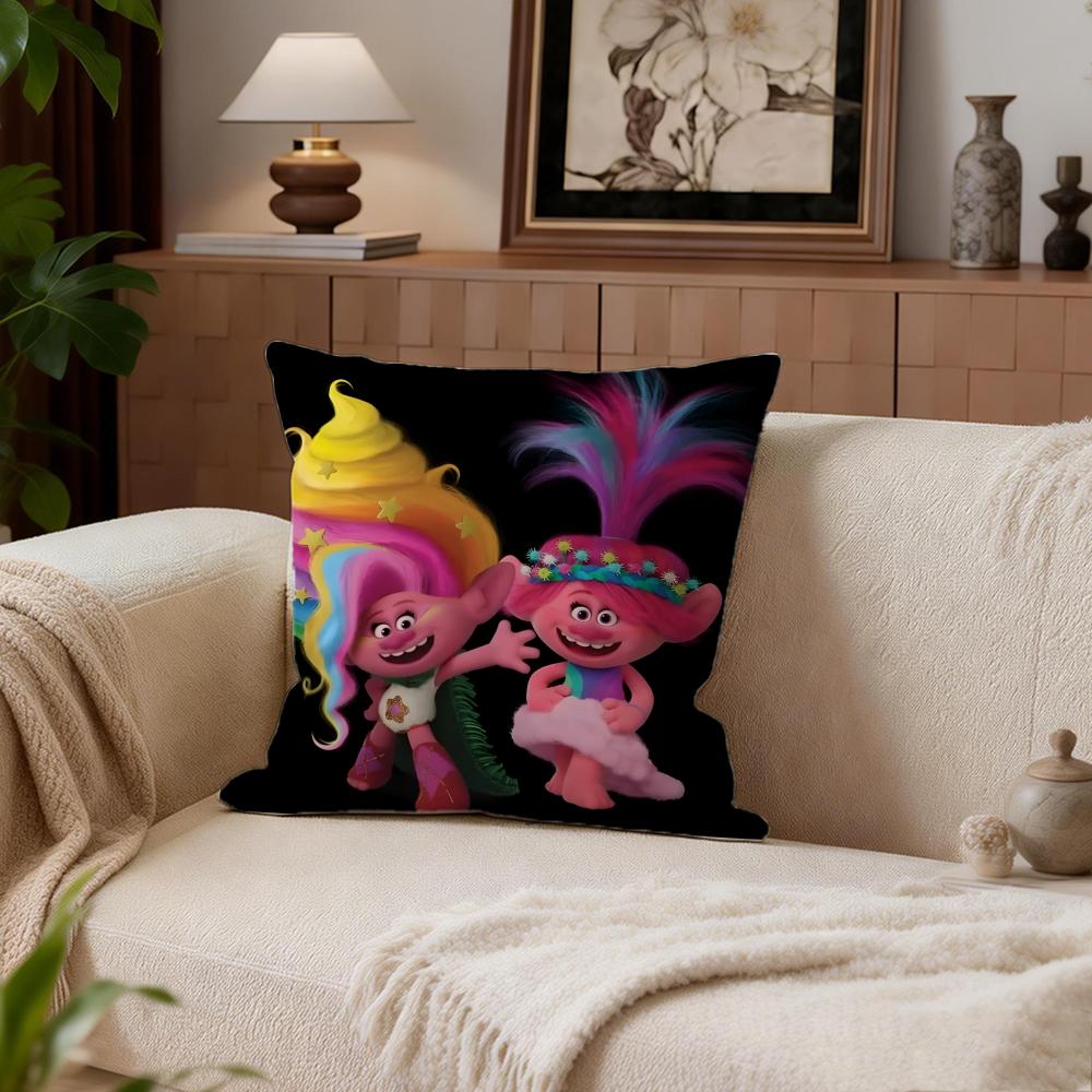 Kids Trolls Cushion Cover Cushion Cover Set 4Pcs 50x50 45x45 40x40 Pillowcase Decorative Sofa Home Decor