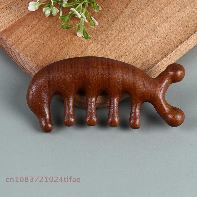 1 Pc Sandalwood Massage Comb Head Face Eye Shoulder Neck Scraping Meridian Comb Treatment Hair Loss Antistatic Wide Tooth Comb