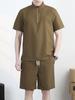 Men's Ice Silk Quick-Dry Summer Sport Set: Casual Loose Polo T-Shirt & Shorts.