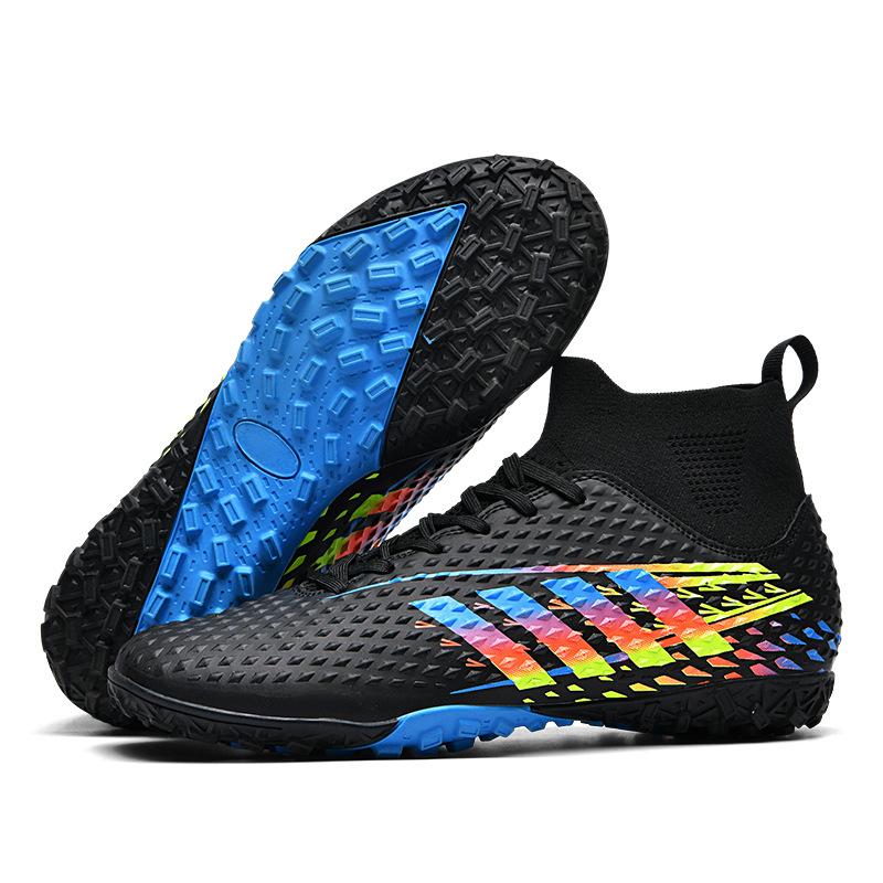 Adult High-top Football Shoes Men's and Women's New Students AG Spike Competition TF Professional Broken Nail Training Football Shoes