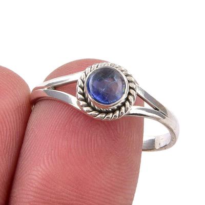 Natural Kyanite Gemstone Handmade 925 Sterling Silver Jewelry Ring Size 10 V7S29
