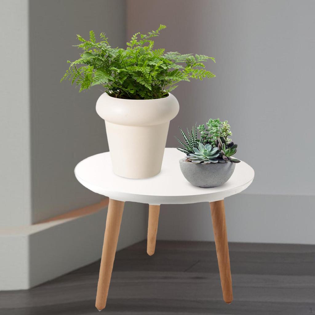 Wood Plant Stand Small Desktop Stool Flower Pot Holder for Dining Room