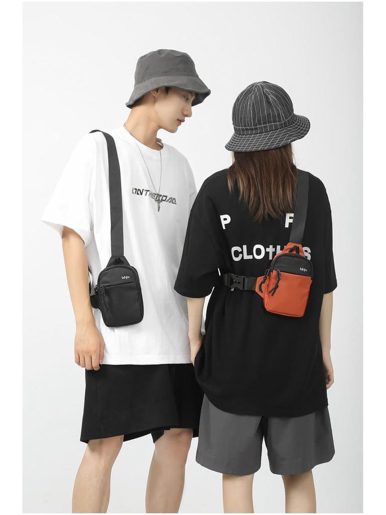 Men's Nylon Color Block Motorcycle Crossbody Bag - Trendy Japanese & Korean Casual Sports Style