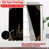 Flat Printing Golden Mosque Fashionable Curtains Fabric Art Deco Festive Living Room Bedroom Home Curtain Set Of 2 Modern Made Polyester Washable