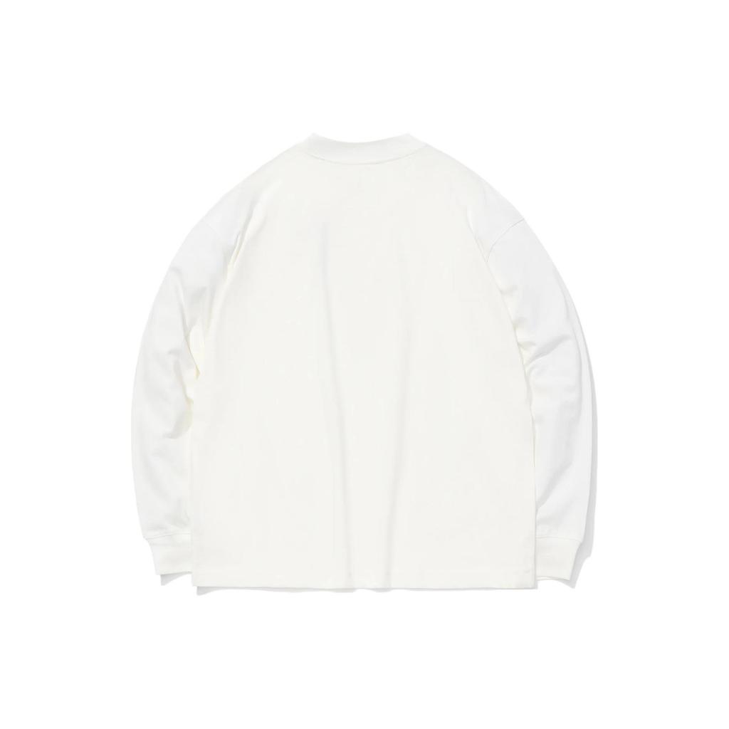 Li Ning Sports Fashion Series AW20 Paris Fashion Week Logo Round Neck Loose Long Sleeve Sweatshirt Men Sweatshirt Off-White AHSQ623-5