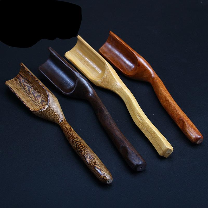 Chinese Kongfu Tea Scoop Wood/Bamboo Retro Style Natural Delicate Spoon Portable Bamboo Teaspoon Tea Accessories