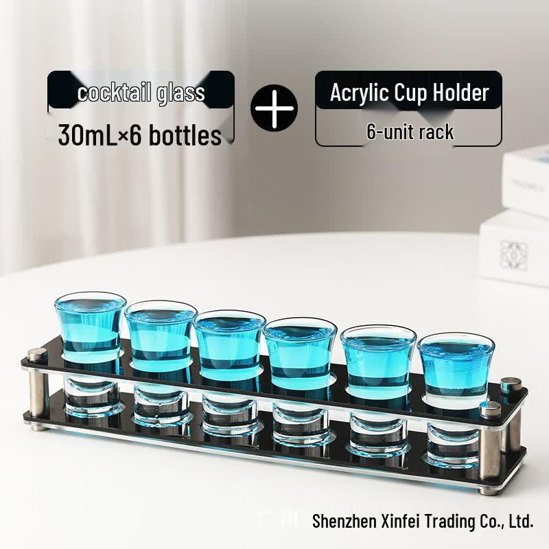MDNG 30ML Cocktail Shot Glasses with Acrylic Holder (6-Pack)