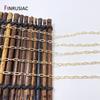 2.5*6mm 14K Gold Plated Chain Embossed Thin Cuban Chain For DIY Bracelet Necklace Jewelry Making Material