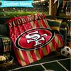 1PC Custom Name Blanket San Francisco Football Flannel Blankets Patterns Throw Blanket All-Season Soft Gift for Couch, Bed, Camping, Birthday Gifts