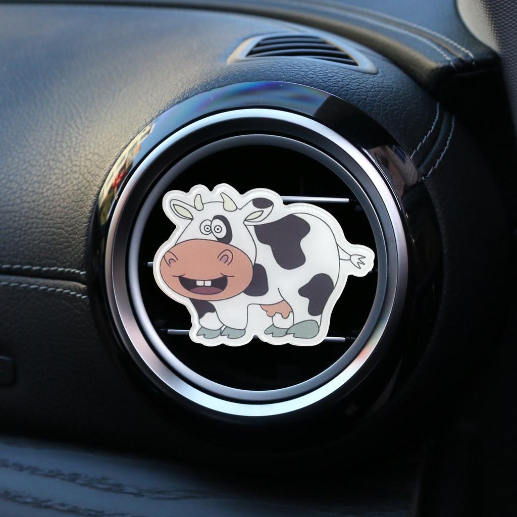 New Acrylic Cartoon Cow Car Perfume Clip Air Vent Decorative Cute Cow