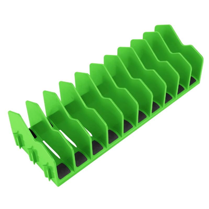 Practical Plier Organizer Rack Holds Up To Ten Pliers Drawer Toolbox Sturdy Pliers Tool Organizer Storage Rack Space-Saving зелёный