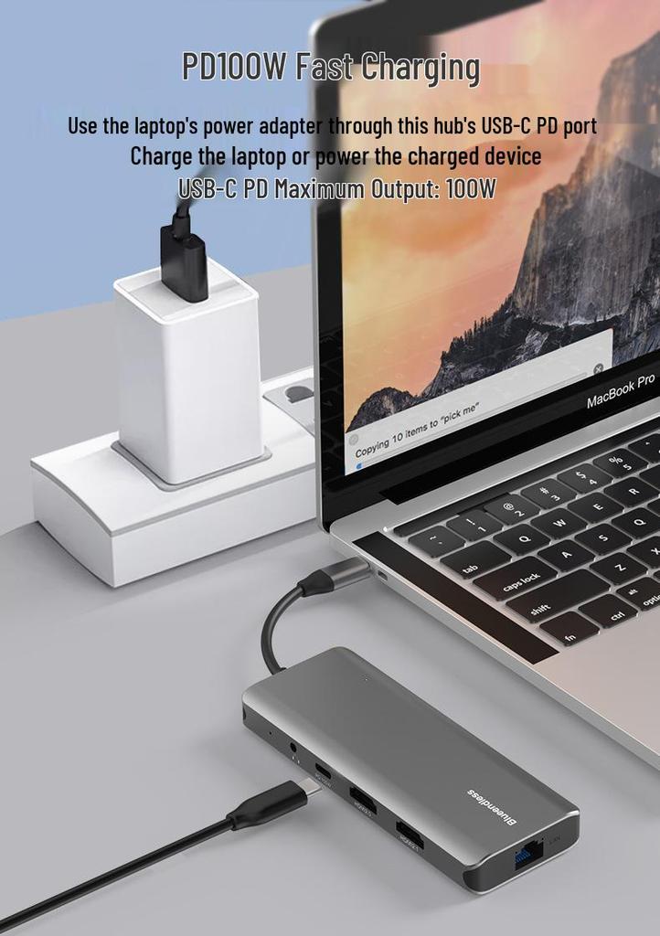 8K HD Docking Station: HDMI 2.1/DP 1.4, Triple Display, Gigabit Ethernet, USB 3.0 Laptop Converter