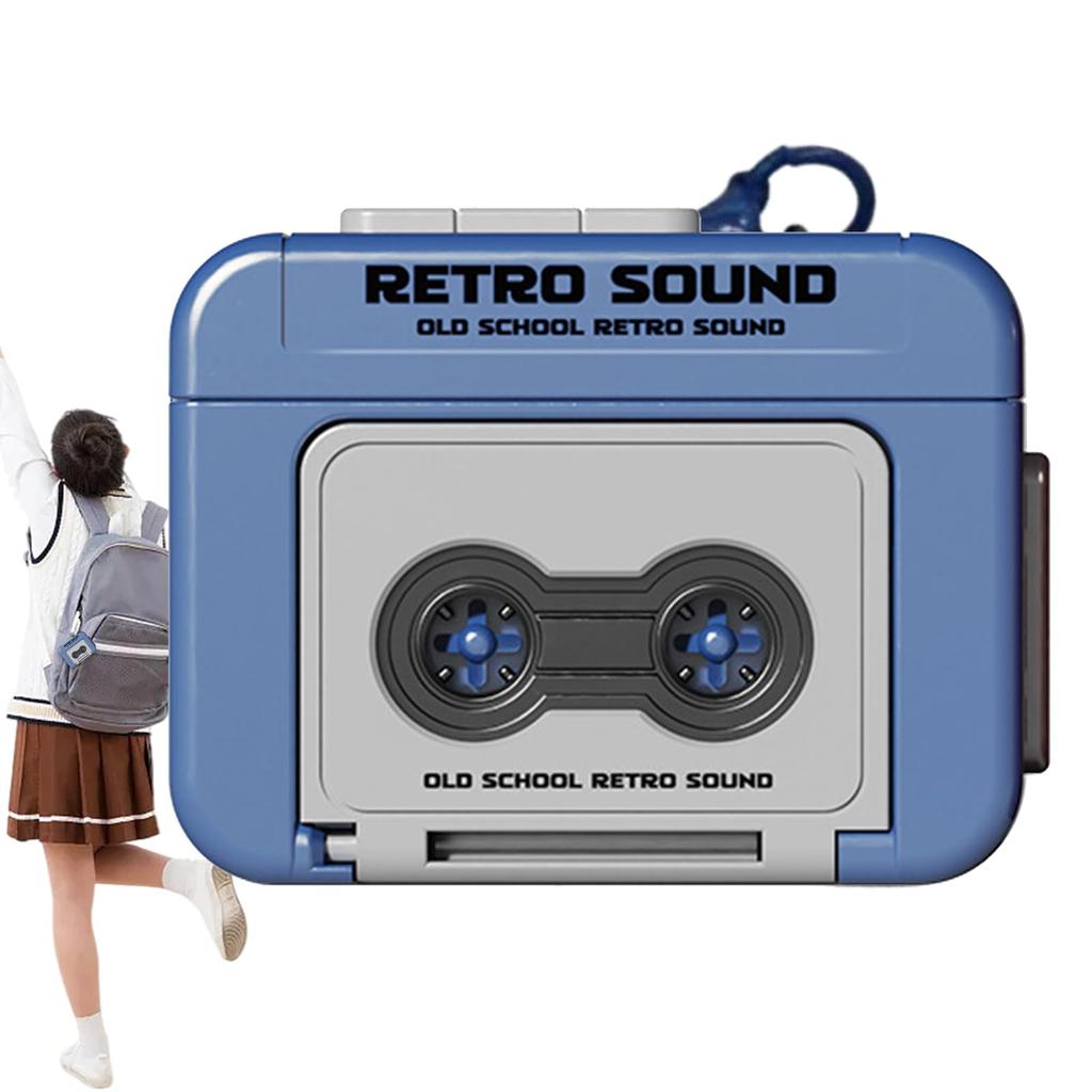 [Ozozuize] Retro Recording Keychain,Mini Tape Voice Recorder Key Chain with Voice Recording,Funny Music Box
