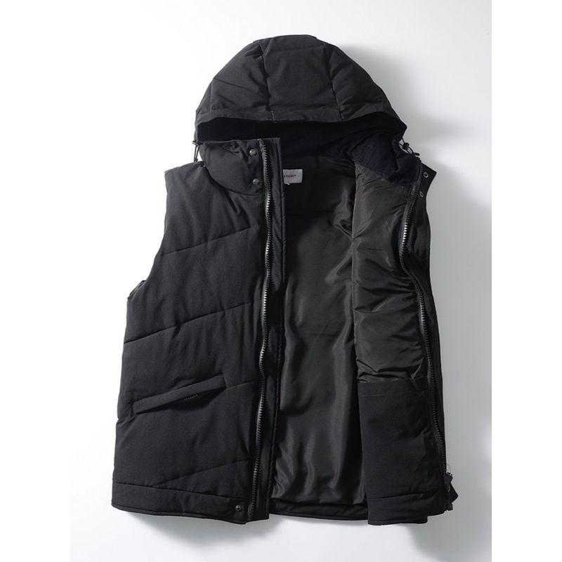 Japan fashion Retro Cotton-padded Vest Men's Winter Hood Warm Vest Outerwear Foreign Trade Cattle Goods Short Casual Vest Waistcoat