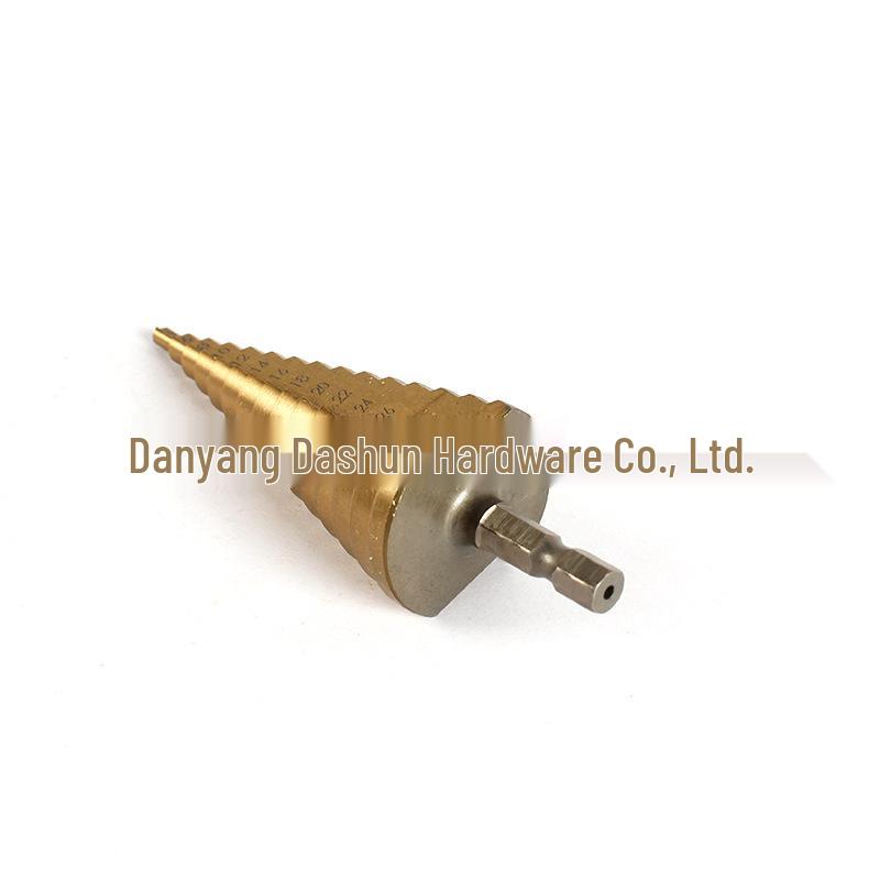 4241 HSS Titanium-Coated Hex Shank Step Drill Bit with Straight Flutes