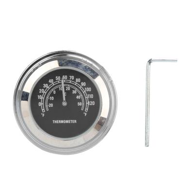22‑25mm Motorcycle Handlebar Thermometer Clock Motorbike Temperature Gauge AccessoryBlack