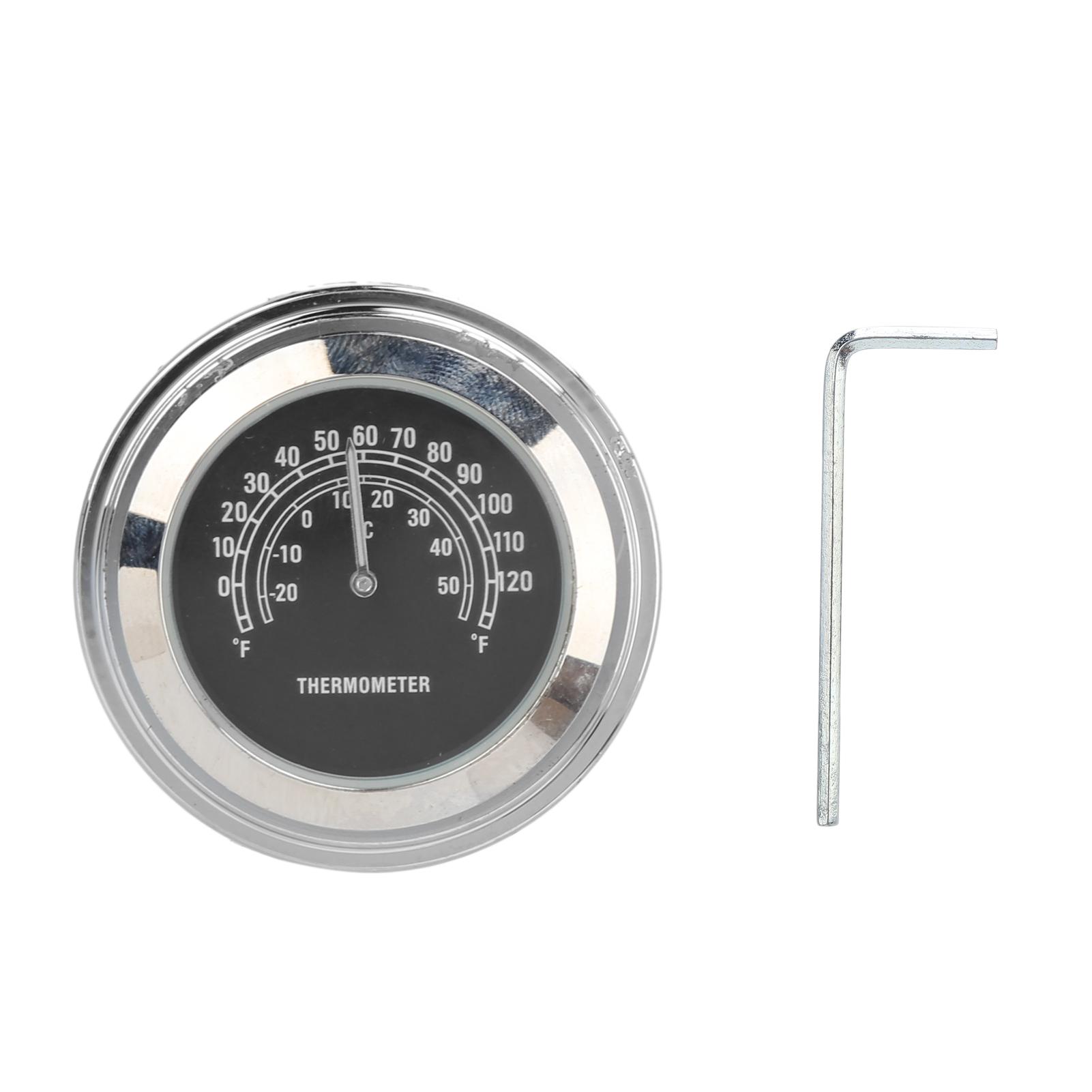 

2225mm Motorcycle Handlebar Thermometer Clock Motorbike Temperature Gauge Accessory