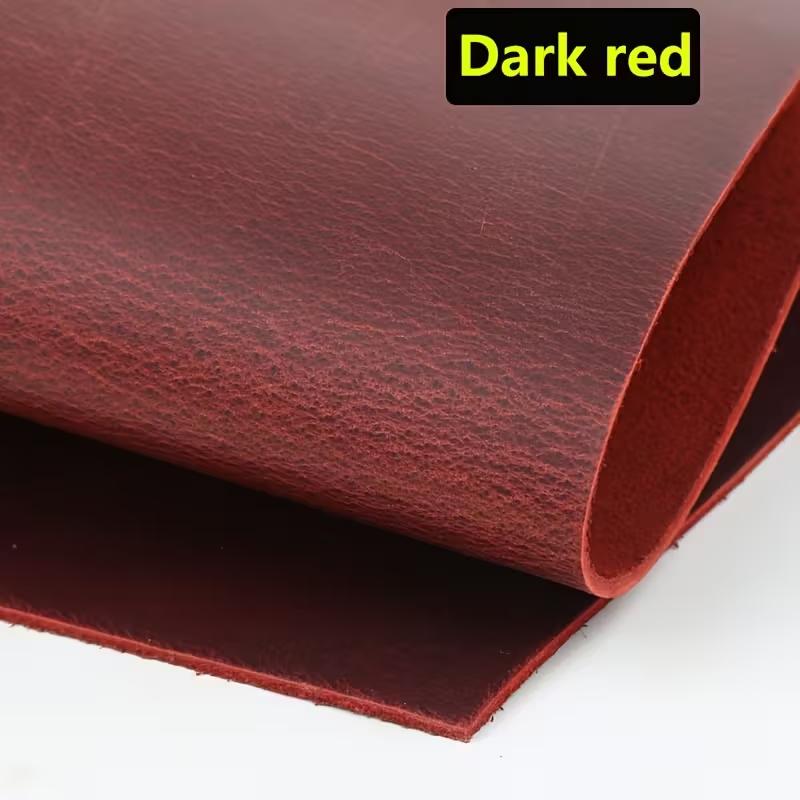 Wine Red Crazy Horse Leather Top Layer Cowhide Genuine Leather, Stiff and Oily Leather, Retro Color Change, 2mm Thick Handmade D