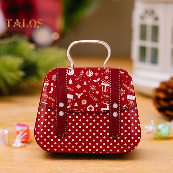 Cutie de bomboane de Crăciun cu mâner Mini Geanta de fier Om de zăpadă Suport gustare Moș Crăciun Favoruri pentru petrecerea de Crăciun Recipient de depozitare pentru dulciuri