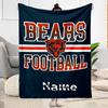Bears Football Team Spirit Personalized Name Blanket Multi-purpose Personalized Blanket Comfortable Perfect for Bedding Home Decor Sofa Chair