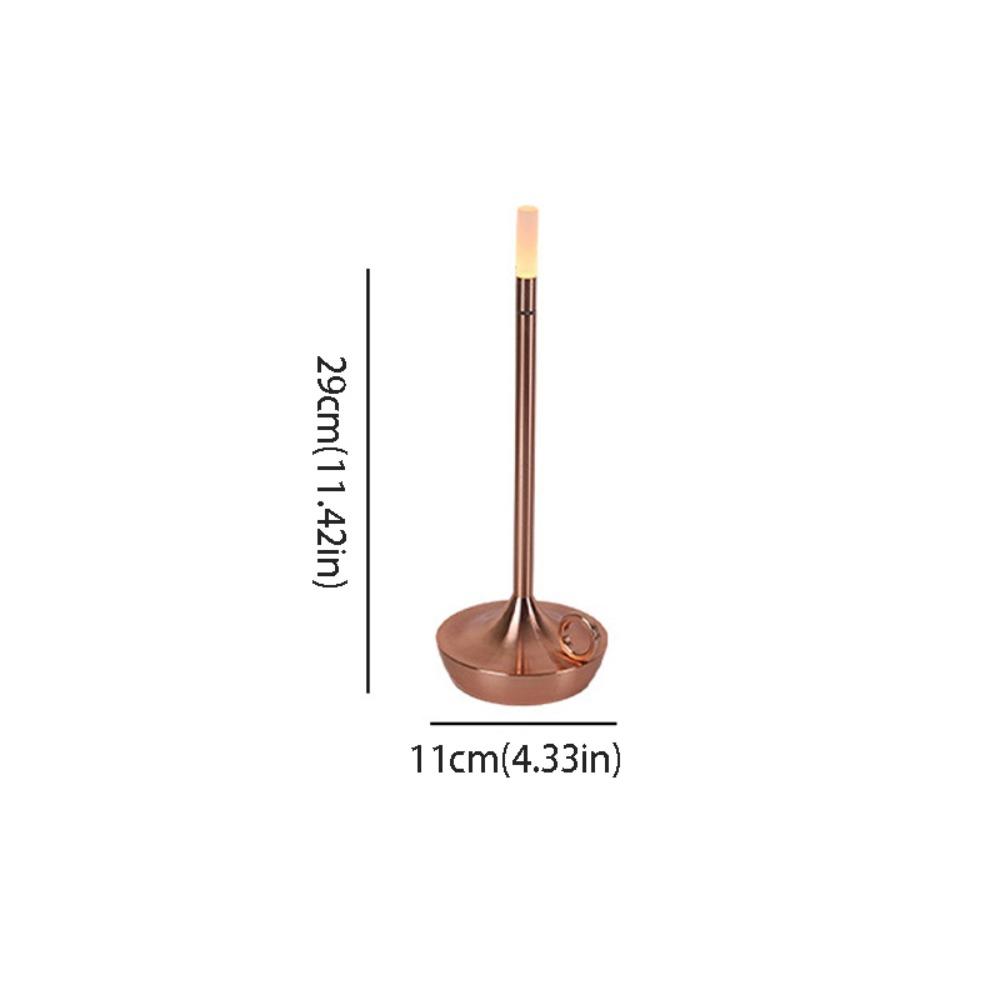 USB Charging Candlelight Table Lamp Metal Construction Touch Control LED Candle Lamp Simple Design LED Light Source