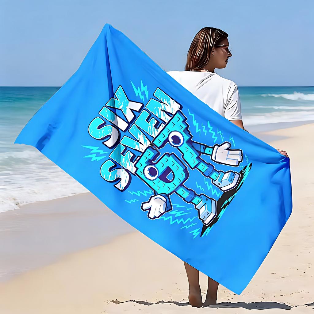 1pz Asciugamano da Spiaggia Personalizzato 67 Cartoni Animati, Asciugatura Rapida Resistente alla Sabbia, Ideale per Viaggi Estivi Nuoto Piscina Spiaggia Vacanza Bagno