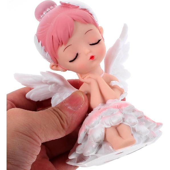 Luxshiny Girl Figurine Ballet Dancer Statue Art Sculpture Vinyl Angel Figure for Home Desk Car Cake Decoration