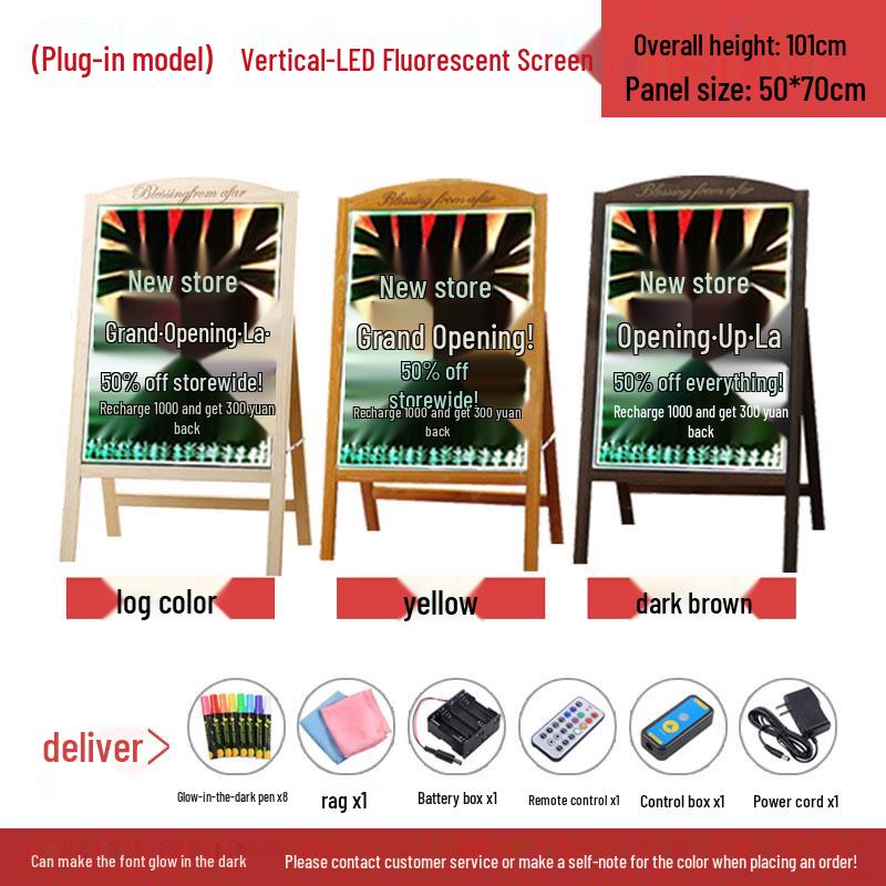 Small Luminous Blackboard Display Stand for Shop Advertising and Handwritten Signage